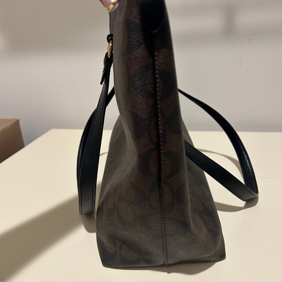 Coach Signature Canvas Brown and Black Tote - Picture 16 of 16